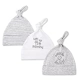 CuteOn 3 Paquete Bebé Beanie Nudo Sombrero Recién Nacido Chicos Chicas Algodón Ajustable Gorra para Bebé 0-6 Meses
