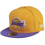 New Era Baseball Cap Mütze NBA Basic LA Lakers 59Fifty Fitted Gorra, Unisex, Amarillo/púrpura, 6 7/8