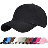 CMTOP Gorras de béisbol para Hombre Mujer Gorra Deportiva Unisex Ajustable Gorros Casuales de algodón Deportes de Verano al Aire Libre(Negro,Talla única)