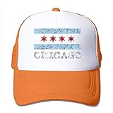 Voxpkrs Gorros de béisbol Ajustables de Las Mujeres de los Hombres de la Bandera de Chicago Casquillo Plano del Lavado del Sombrero del día de Deporte Q8S3S652