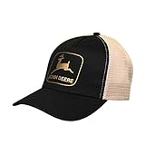 John Deere Women's Gold Logo Mesh Hat, Black