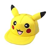 Topfly® Gorro de béisbol Pikachu de dibujos animados para padres y bebé sombrero de hip-hop plano