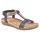 Boulevard - Sandalias con Tira elástica para Mujer (40 EU/Negro)