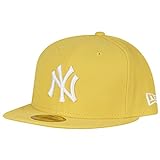 New Era MLB Basic NY Yankees 59 Fifty Fitted - Gorra para hombres, color amarillo/ blanco (cyber yellow), talla 7 1/2 (59.6 cm)