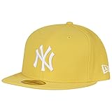 New Era MLB Basic NY Yankees 59 Fifty Fitted - Gorra para hombres, color amarillo/ blanco (cyber yellow), talla 7 1/2 (59.6 cm)