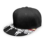 Gorra de béisbol con diseño de Calavera fumando Bandera de Estados Unidos Unisex 3D Hip Hop Snapback Sombrero de ala Plana Gorras de béisbol Negro