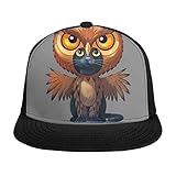 KINGAM Gorras de béisbol unisex con visera plana y diseño de búhos y frase ornamental Aloha