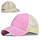 Bonfor Gorras Mujer Verano de Malla Leopardo Retro Clásico - Gorras de BéIsbol para Mujer Baratas Running Sombrero Moda Vintage (Rosa)