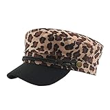 GHC Gorras y Sombreros Gorra Boina otoño Invierno for Mujer, Gorra Vintage Plana de Leopardo de Lana for Hombre, Gorro Azul Marino (Color : Caqui, tamaño : 56-58CM)