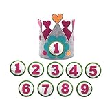 Maxi Nona Corona para cumpleaños o Fiestas Infantiles con números del 1 al 9 (Corazón)