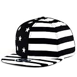 Unisex Gorra Snapback ajustable Estados Unidos Bandera Impresión Hip Hop Gorra de béisbol cuadrada de ala plana (Color : Black, Size : One size)