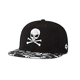 Gorra Snapback Hiphop con Patrón De Pirata De Cráneo Gorras De Béisbol Planas, Super Star Snakeskin Hip Hop Bling Sombreros Unisex para Niños Y Niñas