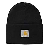 Carhartt WIP Acrylic Watch Hat Gorro de Invierno Unisex con Pegatina 7kmh Negro 3544