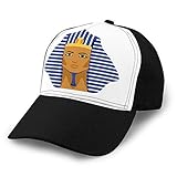 LJKHas232 774 Gorra de béisbol de ala Plana Impresa Snapback de Ocio para Mujer, símbolo de máscara de faraón de Tutankamón Dorado Egipcio Gorra Ajustable