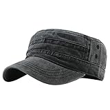 LOPILY Gorra Moda al Aire Libre Unisex Casual Algodón Soldado Sombrero de Mezclilla Visera Gorra Militar Transpirable Sencillo Gorra Plana para Hombre Ajustable Sombrero Sombrero de Camping(Verde)