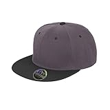 Result - Gorra/Visera Unisex Visera Plana Original 2 Colores Modelo Bronx Core con Cierre Snapback (Talla Única) (Gris Jaspeado/Negro)