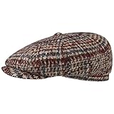 Stetson Gorra Hatteras Clearmont Wool Hombre - Made in Germany de Lana Newsboy con Visera, Forro otoño/Invierno - 61 cm marrón