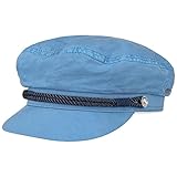 Stetson Gorra Dyed Cotton Riders Mujer - Gorro de Marinero Baker Boy algodón con Visera, Visera Primavera/Verano - M (56-57 cm) Celeste