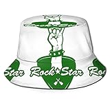 Yearinspace Fisherman's Hatrock Rockstar Star Guitarras moda plegable portátil Sun Caps Unisex al aire libre para jardinería Protección UV