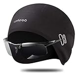 LEMEGO Gorro Ciclismo, Forro Polar de Invierno Gorro Bajo Casco con Tapas de Orejas y Agujero de Gafas, Térmico, A Prueba de Viento Gorro Invierno, Apto para Moto, Esquí, Correr (Negro)