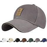 Tuopuda Gorra de béisbol Ajustable de algodón de Estilo Vintage Unisex para Deportes al Aire Libre (Gris)