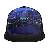 KINGAM Planet Star - Gorras de béisbol unisex con visera plana para el sol, gorra de béisbol de Hip-Hop y Street Dance ajustable, Pittsburgh