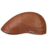 Stetson Gorra Texas Embossed Lambskin Hombre - Made in The EU de Piel Gorro Ivy con Visera, Forro Verano/Invierno - M (56-57 cm) marrón