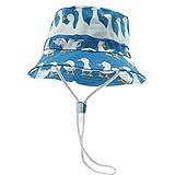 Happy Cherry - Sombrero Pescador para Niños Bebé Niñas Verano Infantil Gorra de Protección Solar Cartoon para Playa Vacaciones Bucket Hat Estampado de Pato Azul - 46cm(4-10 Meses)
