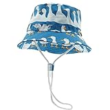 Happy Cherry - Sombrero Pescador para Niños Bebé Niñas Verano Infantil Gorra de Protección Solar Cartoon para Playa Vacaciones Bucket Hat Estampado de Pato Azul - 46cm(4-10 Meses)