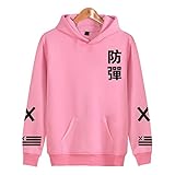 SIMYJOY Pareja Korea Pop Sudaderas con Capucha KPOP Korea Pop Pullover Hip Hop Sudadera para Hombres Mujeres Adolescentes Rojo 4XL