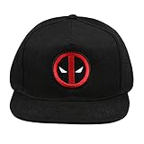 Marvel Deadpool Logo Flat Cap Boina, Negro (Black Blk), Taille Unique para Hombre
