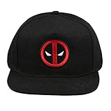 Marvel Deadpool Logo Flat Cap Boina, Negro (Black Blk), Taille Unique para Hombre