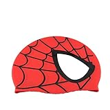 Avril Tian - Gorro de natación de silicona impermeable unisex, diseño de araña, modelo para deportes acuáticos y pelo largo