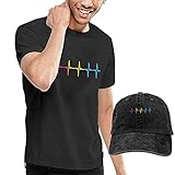 Camiseta de Mezclilla de béisboll Gorra Sombrero de Vaquero Pansexual Pride Heartbeat Pulse Camiseta de Manga Corta para Hombre Gorra de béisbol Sombrero de papá Gorra sin Estructura