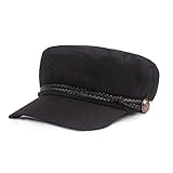 Gysad Gorra Marinero Mujer Vintage Sombrero Hombre Algodón y Lino Gorras Planas Unisex Boina Newsboy Hat Size 56-58CM (Negro)