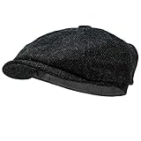 Borges & Scott Gorra Estilo Newsboy Lomond - 100% Lana Tejida a Mano - Harris Tweed - Resistente al Agua - Medianoche 62cm