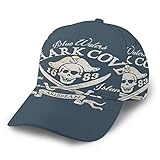 Gorra de béisbol retro pirata Shark Cove Tortuga Island Snapback plano Bill Hip Hop sombreros camionero para hombres y mujeres, negro