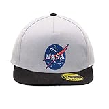 NASA Vintage Space Gris/Negro Original Gorra Snapback Unisex Ajustable con Visera Plana y Logotipo Urbano Bordado