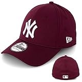 New Era - Gorra de béisbol para hombre, edición limitada, MLB, 39THIRTY, Stretch Fit, New York Yankees, Essential Basic burdeos/blanco XS/S