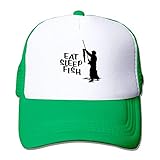 Voxpkrs Eat Sleep Fish Gorras de béisbol Ajustables de los Hombres de la Mujer Deporte Día Sombrero Gorro Plano Q8S3S554