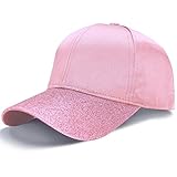 LIVACASA Gorras de Béisbol para Mujeres Baseball Cap para Deportes 1 Pcs Brillante Cola de Caballo para Verano Chicas Rosa