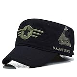 Gorras De Hombre Sombreros Hombres Snapback Gorras Sombrero Ajustable Flat Top Camouflage Sombreros 54-62Cm Negro