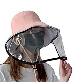 DC CLOUD Protector Facial de Seguridad Visera Protectora para la Cara Sombrero de Pescador Ligero Cara Visor Tapa de Visera de protección Completa Pink