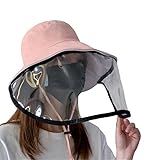 DC CLOUD Protector Facial de Seguridad Visera Protectora para la Cara Sombrero de Pescador Ligero Cara Visor Tapa de Visera de protección Completa Pink