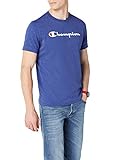 Champion Hombre - Camiseta Classic Logo - Azul, S