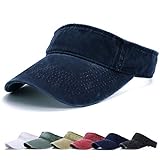 Viseras para Mujeres - Visor Gorras, Sombrero de Velcro Ajustable 1/2 Gorra Deportiva Protección UV Viseras (Azul Oscuro)