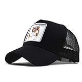 Moda Media Malla Transpirable Gorra Deportiva Unisex, Animal Embroidered Cómoda Tela Elástica Gorra De Béisbol De Velcro Ajustable Gorros Casuales Gorras De Béisbol De Hip Hop Caza Pesca (Negro3)