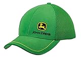 JOHN DEERE Gorra con malla de tela verde.