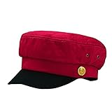 doublebulls hats Cerrado Gorras Militares Hombre Mujer Monocromático Admiral Marinero Capitán Sombreros Rojo