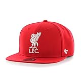 '47 Gorra Plana roja Snapback Lisa con Logo Grande Frontal de Liverpool Football Club Brand - Rojo, Talla única